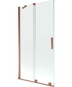 Mexen Velar parawan nawannowy 2-skrzydłowy przesuwny 100 x 150 cm, transparent, różowe złoto - 896-100-000-01-60