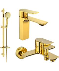 Mexen Alexa DQ40 zestaw wannowy, złoty - 71203DQ40-50