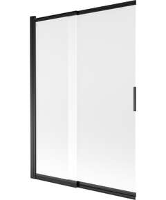 Mexen Fox parawan nawannowy 2-skrzydłowy przesuwny 120 x 150 cm, szron, czarny - 891-120-002-70-30