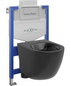 Mexen zestaw podtynkowy WC stelaż Fenix XS-U z miską WC Lena, czarny mat - 6853322XX85