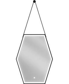 Mexen Orla lustro łazienkowe podświetlane 60 x 80 cm, LED 6000K, antypara, czarna rama - 9815-060-080-611-70