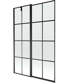 Mexen Flip parawan nawannowy 1-skrzydłowy 120 x 150 cm, czarny wzór, czarny - 894-120-101-70-77