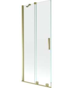 Mexen Velar parawan nawannowy 2-skrzydłowy przesuwny 80 x 150 cm, transparent, złoty - 896-080-000-01-50