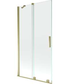 Mexen Velar parawan nawannowy 2-skrzydłowy przesuwny 100 x 150 cm, transparent, złoty - 896-100-000-01-50