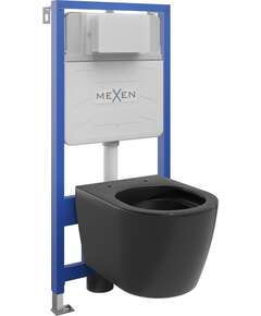 Mexen zestaw podtynkowy WC stelaż Fenix Slim z miską WC Carmen, czarny mat - 6103388XX85