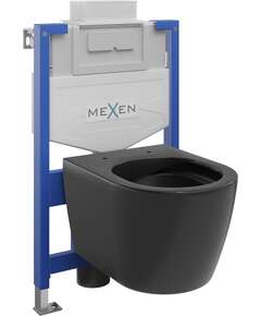 Mexen zestaw podtynkowy WC stelaż Fenix XS-U z miską WC Carmen, czarny mat - 6853388XX85