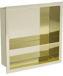 Mexen X-Wall-R półka wnękowa z kołnierzem i półką 30 x 30 cm, złota - 1950303010S