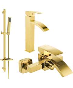 Mexen Libra DQ77 zestaw wannowy, złoty - 745113DQ77-50