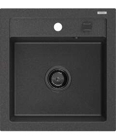 Mexen Vito zlewozmywak granitowy 1-komorowy 520 x 490 mm, czarny nakrapiany, syfon czarny - 6503521000-76-B