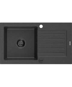 Mexen Pablo zlewozmywak granitowy 1-komorowy z ociekaczem 752 x 436 mm, czarny nakrapiany, syfon czarny - 6510751010-76-B