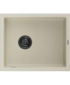 Mexen Pedro zlewozmywak granitowy 1-komorowy 560 x 460 mm, beżowy, syfon czarny - 6508561000-69-B