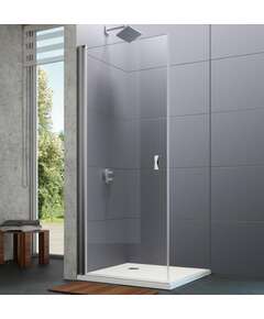 Huppe shower door for corner entry/niche Design pure, 900 mm, h=2000, chrome/clear glass AP