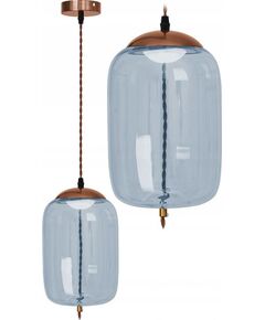 Toolight Lampa LED Sufitowa Wisząca Szklana Niebieska APP443-CP