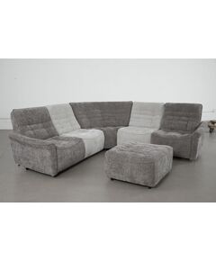 Divans 51303M Paris Brown Burlap Corner Sofa w/pouf