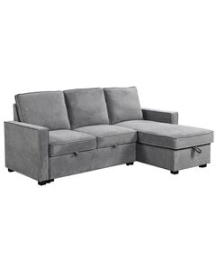 Divans CLEO Grey Burlap Corner Sofa