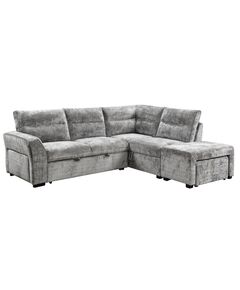 Divans ROCCO Light Grey Right Chenille Corner Sofa