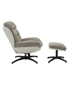 Krēsls YORK Taupe Chenille Armchair w/pouf