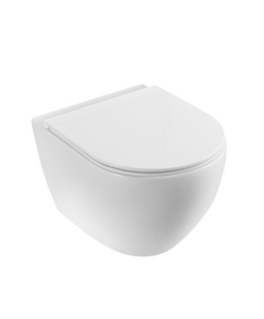 Vento Tualetes pods VENTO Hugge stiprināms pie sienas Rimless Tornado ar Duroplast Soft Close poda vāku