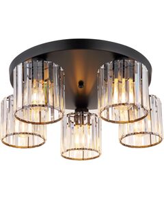 Toolight Lampa sufitowa kryształowa EBT023-5C CZARNA