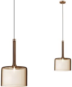 Toolight Lampa Sufitowa Wisząca Szklany Klosz APP1698-1CP AMBER A