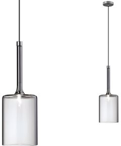 Toolight Lampa Sufitowa Wisząca Szklany Klosz APP1702-1CP GREY B