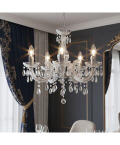 Toolight LAMPA SUFITOWA WISZĄCA EBT001-5CP TRANSPARENT