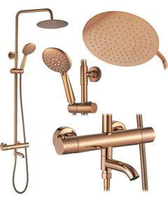 Rea Sanitary Zestaw Prysznicowy Natryskowy Z Termostatem Rea Lungo Diamond Miedziany