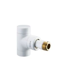 Oventrop Lockshield valve "Combi E", exclusive angle, white powder, DN15-1/2"