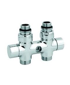 Carlo Poletti Rad. dubultbloks Twinvalve Thermo 1/2` x 24-19, taisns, balts (50mm)