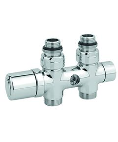 Carlo Poletti Rad. dubultbloks Twinvalve Thermo 1/2` x 24-19, taisns, hromēts (50mm)