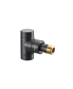 Oventrop Radiator lockshield valve "Combi E" PN 10, DN 15, angle pattern, Black