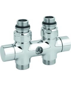 Carlo Poletti Rad. dubultbloks Twinvalve 1/2` x 24-19, taisns, hromēts (50mm)