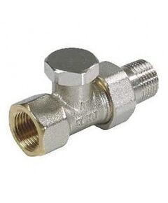 Oventrop Radiator lockshield valve "Combi 2" PN 10, straight pattern, DN15, bronze/brass, nickel plated