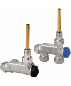 Heimeier Termostatiskais E-Z vārsts divcaur. sist. taisns nikelēts ar iegremdējamo cauruli DN15 (1/2")