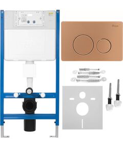 Rea Sanitary Stelaż zestaw podtynkowy K011A-Q do mis WC z przyciskiem I Miedź Szczotkowana