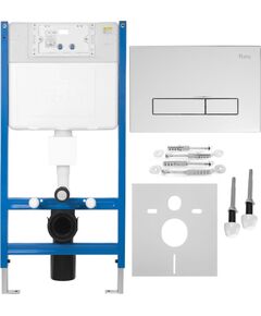 Rea Sanitary Stelaż zestaw podtynkowy K011A-Q do mis WC z przyciskiem HD Chrom