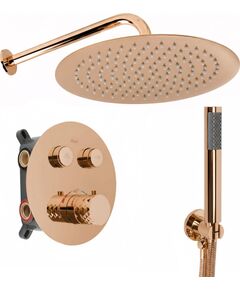 Rea Sanitary Zestaw natryskowy podtynkowy z termostatem Rea Lungo Diamond Miedziany + BOX