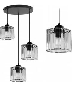 Toolight Lampa Sufitowa Kryształ APP513-3CPR Czarna