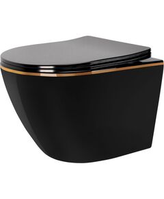 Rea Sanitary Misa WC podwieszana Rea Carlo Mini Tornado Black Gold Egde