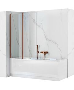 Rea Sanitary Parawan Rea Agat-2 100 Nawannowy Składany Miedź Szczotkowana