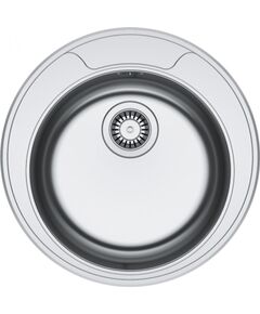 Franke ROL 610-39 Ø509 mm, nerūsējošā tērauda (auduma struktūra) iegriežama izlietne ar manuālo 3½'' ventili, ir caurums maisītājam - gab.