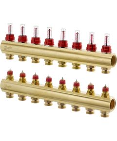 Danfoss FHF-8 kolektors ar plūsmas mērītāju 8+8, 1" - gab.