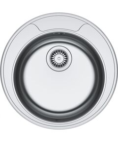 Franke RON 610-39 Ø509 mm, nerūsējošā tērauda iegriežama izlietne ar manuālo 3½'' ventili, ir caurums maisītājam - gab.