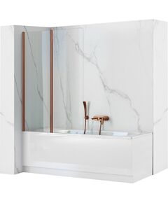 Rea Sanitary Parawan Rea Agat-2 80 Nawannowy Składany Miedź Szczotkowana