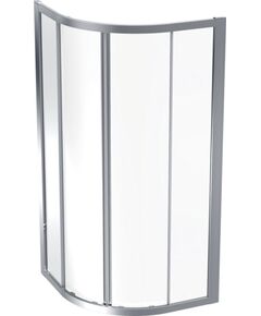 Geberit GEO ieapaļa stūra dušas kabine: 87.5-90x87.5-90x190cm, R550, sudraba krāsas / Caurspīdīgs stikls - gab.