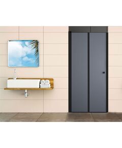 City Dušo durys RAVENA Black D-80, su atraminiu profiliu