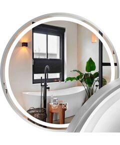 Rea Sanitary LUSTRO ŚCIENNE LED 50cm MMJ stal szczotkowana