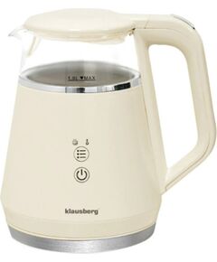 Klausberg Elektriskā tējkann Klausberg KB 7893 no stikla ar LED paneli, tilpums 1,0L un jauda 1100W