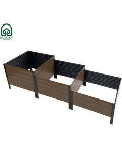 Paaugstinātā dārza dobe KLASIKA Woodlook trepjveida pelēka 225x75 cm, h-50-40-30 cm