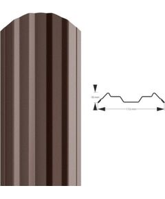 Profilēta metāla žoga štaketas ESTETIC PSx2 RAL8019 (glancēts poliesters pelēki brūns)